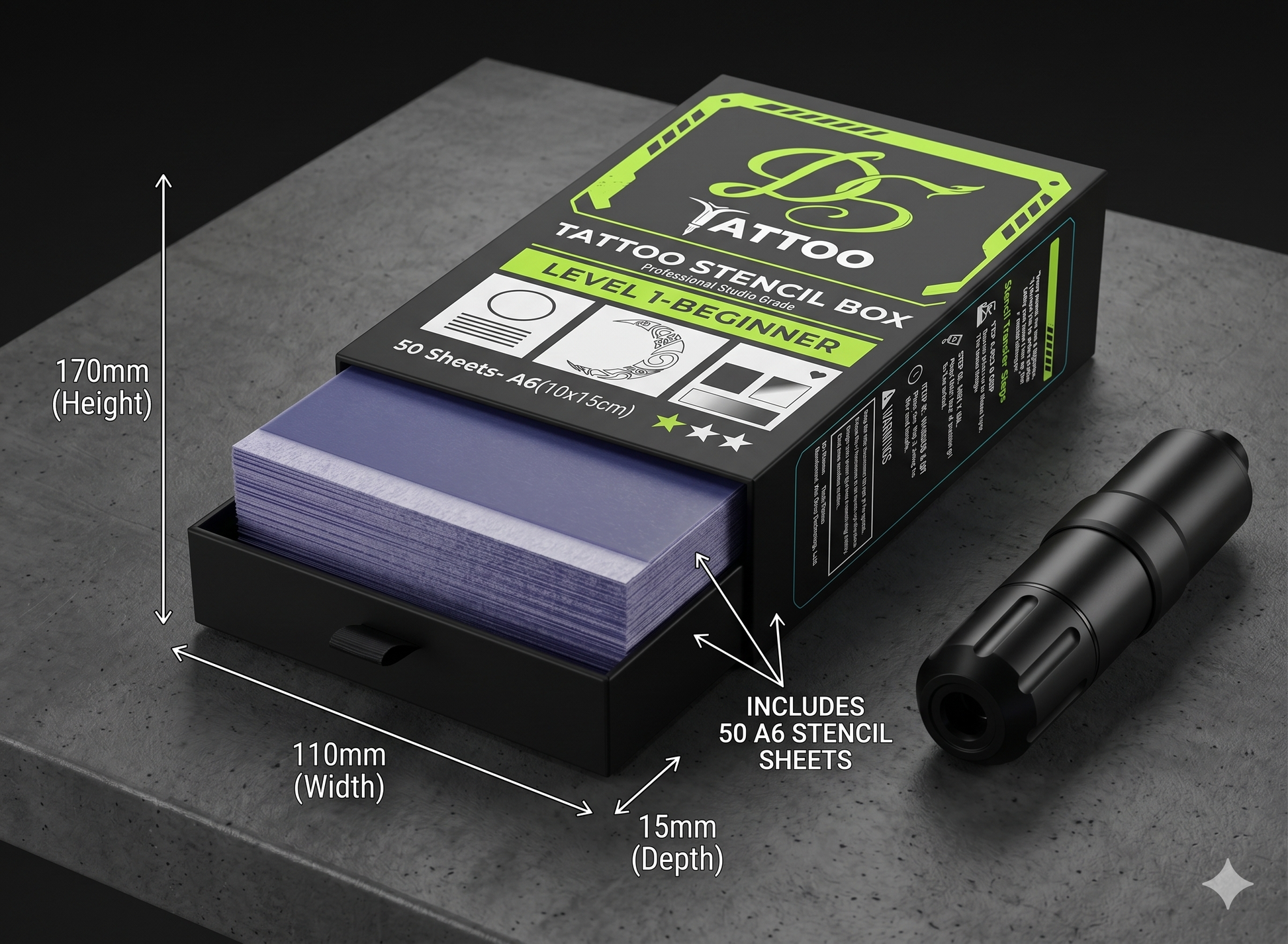 D5 Stencil Box — included items