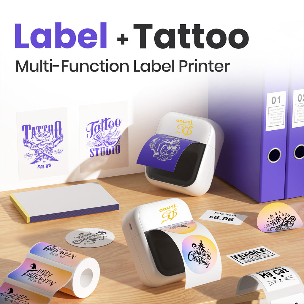 D5 Mini Tattoo Stencil Printer with 20pcs Transfer Paper,Tattoo Printer Machine for Tattoo Artists& Beginners,Compatible with Phone,Printers type