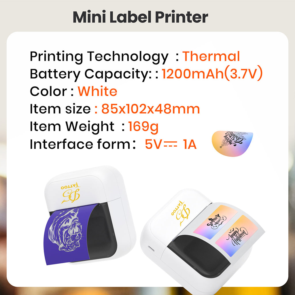 D5 Mini Tattoo Stencil Printer with 20pcs Transfer Paper,Tattoo Printer Machine for Tattoo Artists& Beginners,Compatible with Phone,Printers type