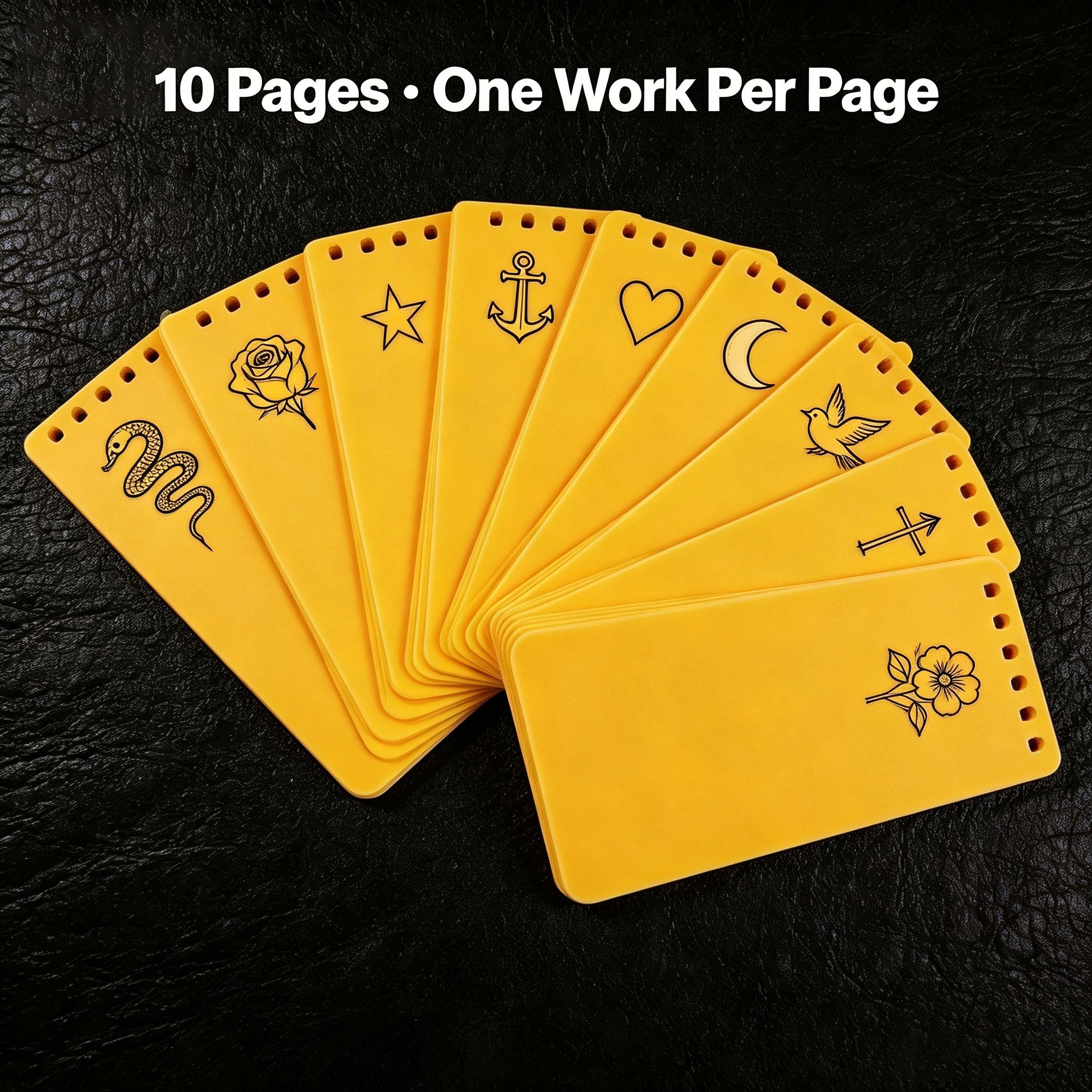 D5Tattoo Practice MINI Flipbook – 10 Sheets of 1mm Silicone Skin, 4x6" Pocket Edition, Portable Training Portfolio