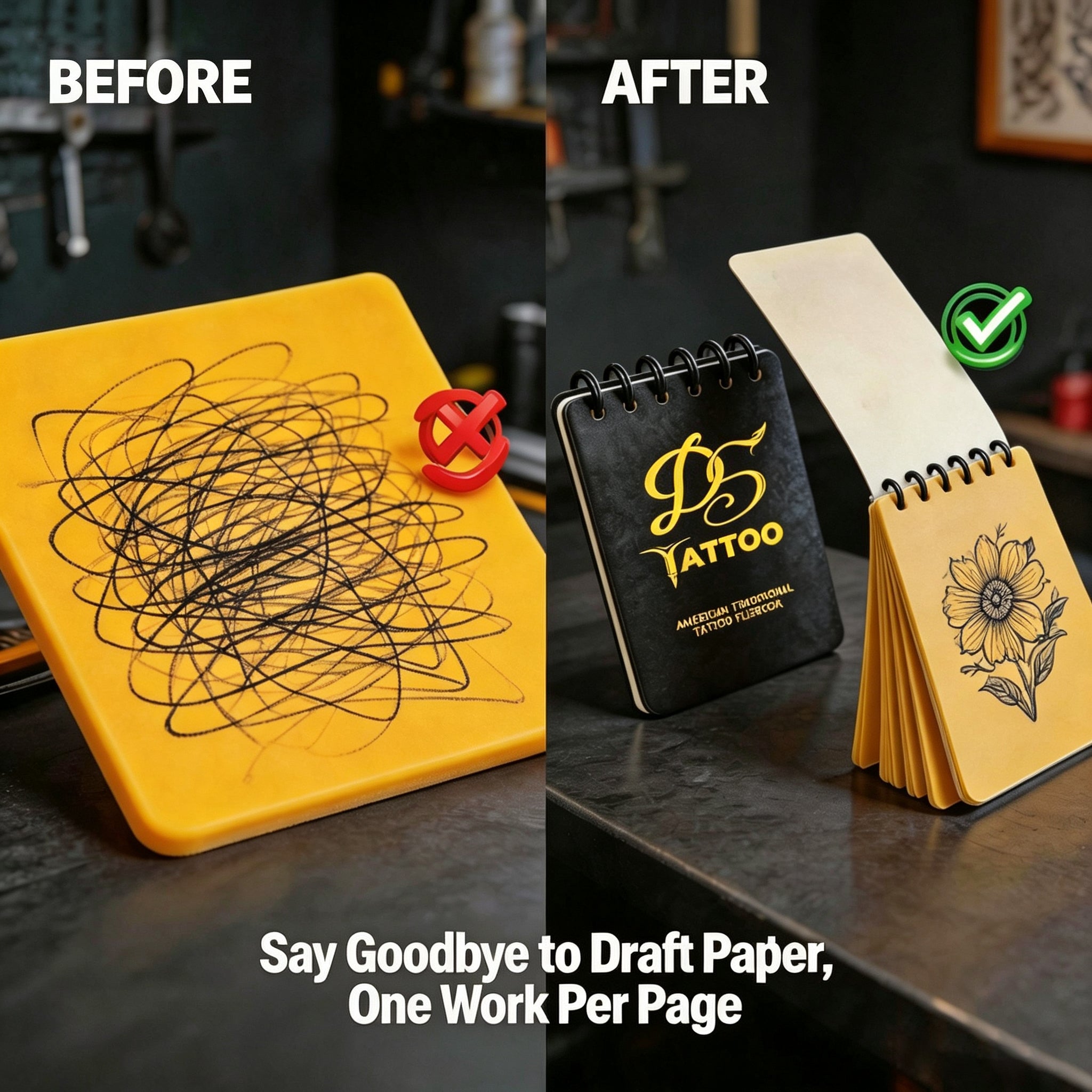 D5Tattoo Practice MINI Flipbook – 10 Sheets of 1mm Silicone Skin, 4x6" Pocket Edition, Portable Training Portfolio