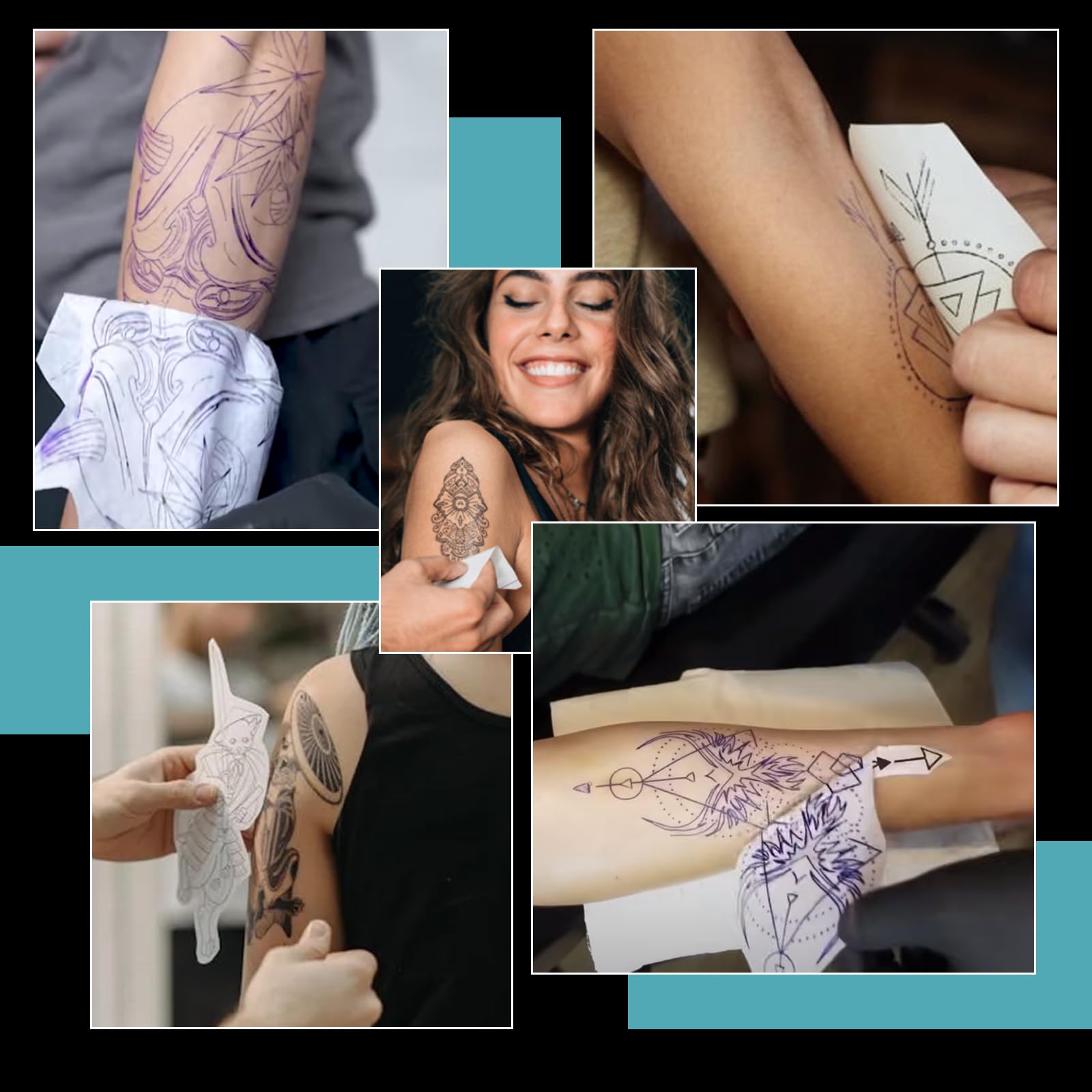 Tattoo Transfer Paper - 100 Sheets A4 Size, Thermal Stencil Paper for Tattoo Transfer Kit - Commercial & Personal Use, DIY Tattoo Tracing Paper Compatible with tattoo Printer & Tattoo Supplies