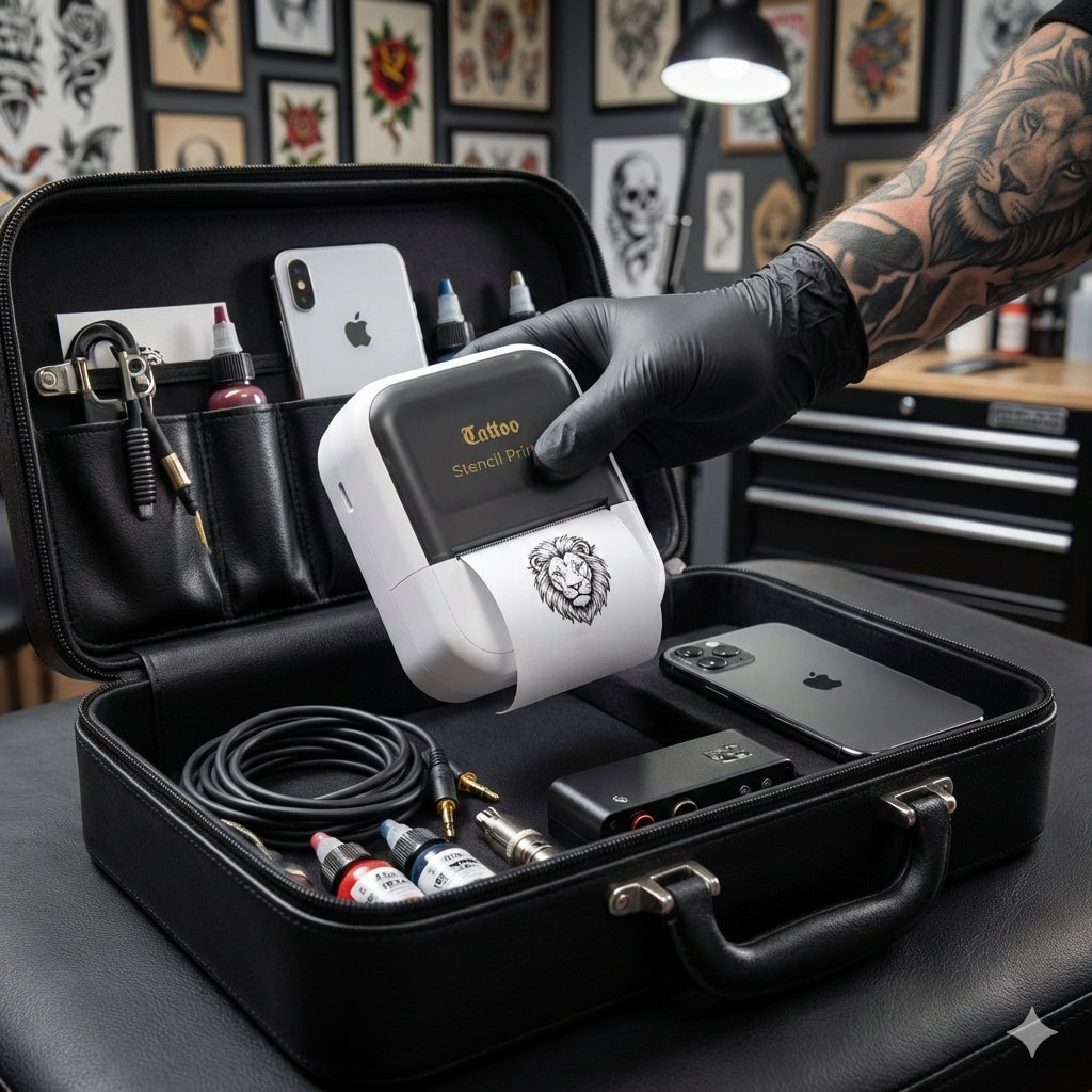 D5 Mini Tattoo Stencil Printer with 20pcs Transfer Paper,Tattoo Printer Machine for Tattoo Artists& Beginners,Compatible with Phone,Printers type