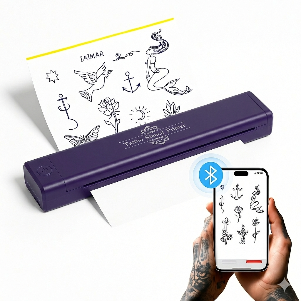 P84 Wireless Tattoo Stencil Printer - Professional & Beginner Friendly, Bluetooth & USB Connectivity, Free Stencil 10 Paper Included