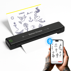 P84 Wireless Tattoo Stencil Printer - Professional & Beginner Friendly, Bluetooth & USB Connectivity, Free Stencil 10 Paper Included