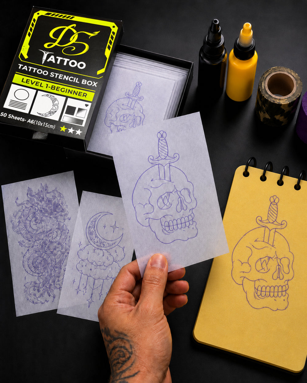 Choosing a tattoo stencil challenge for a D5 practice session